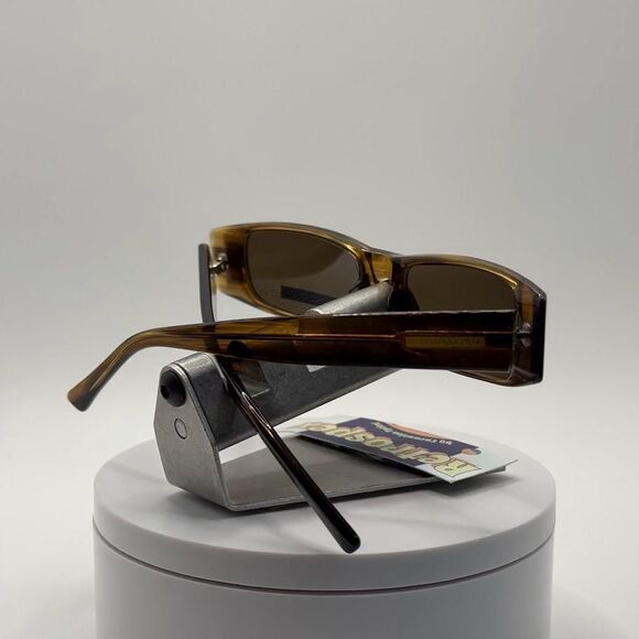 Vintage Y2K Designer Sunglasses BCBG Max Azria Radiance Narrow Brown Rectangle main image 10